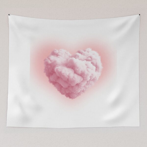 Item preview, Dreamy Heart Shaped Cloud in Pink Aesthetic designed and sold by ChooseAndPrint.