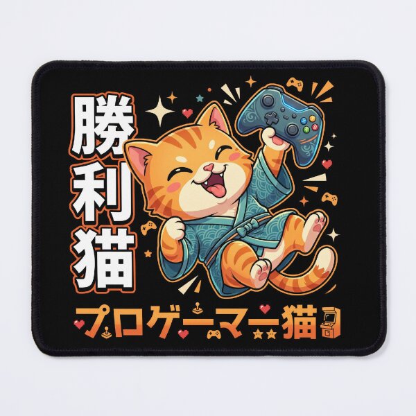 Item preview, Japanese Controller Cat - Cute Kanji Otaku T-Shirt designed and sold by LoFizzy.