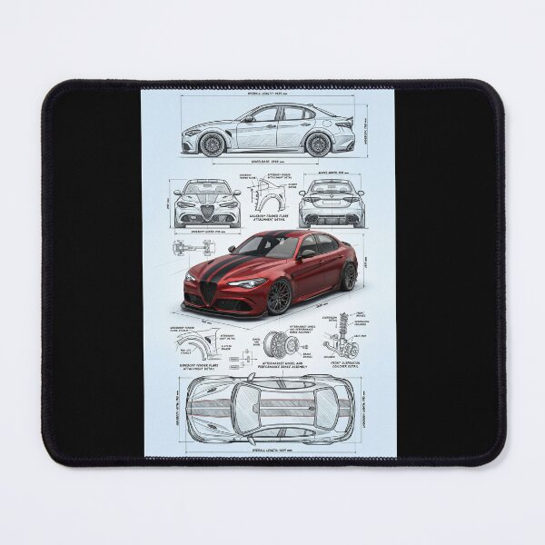 Item preview, Technical Blueprint Layout Of Widebody Italian Sports Sedan designed and sold by RevUpDesign.