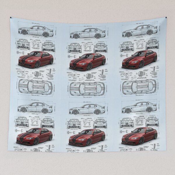 Item preview, Technical Blueprint Layout Of Widebody Italian Sports Sedan designed and sold by RevUpDesign.