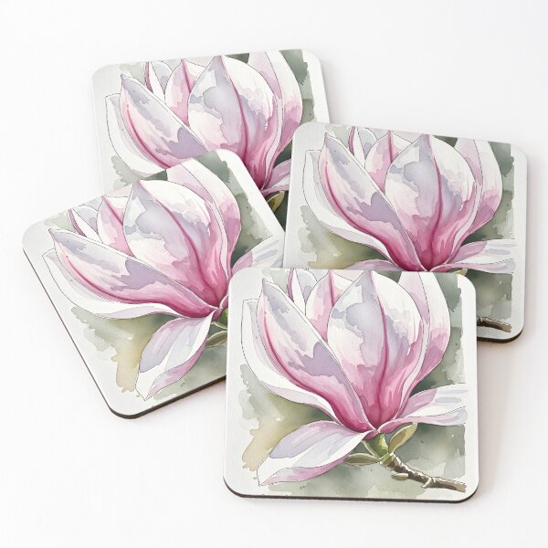 Item preview, Soft Brush Texture Watercolor Magnolia Artwork designed and sold by VelloomStore.
