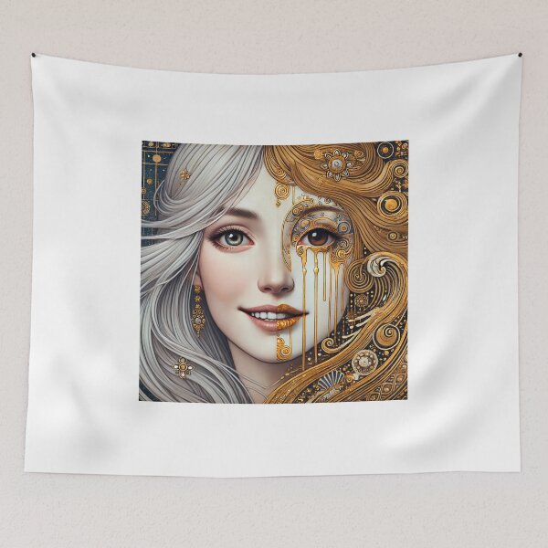 Item preview, Golden Tears of the Secession – Klimt Inspired Portrait designed and sold by UmSkelig834.