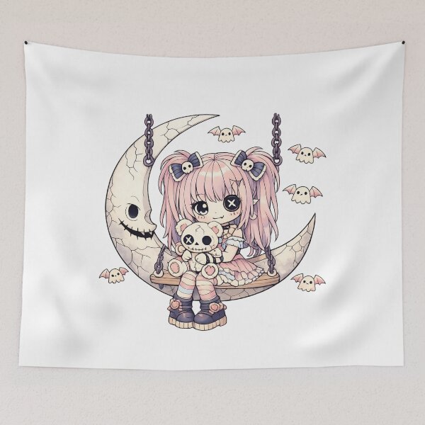 Item preview, cute creepy girl gothic kawaii creepy girl illustration designed and sold by SoftSproutstu.