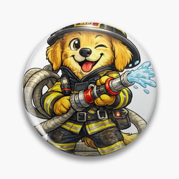 Item preview, Cute Firefighter Dog Winking Golden Retriever Sticker designed and sold by ZYNORAworld.