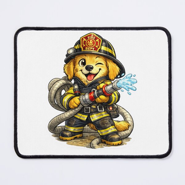 Item preview, Cute Firefighter Dog Winking Golden Retriever Sticker designed and sold by ZYNORAworld.