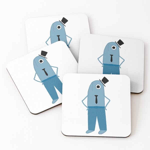 Item preview, Cute Blue Fish Man with Top Hat and Tie Illustration designed and sold by BitDoodle.