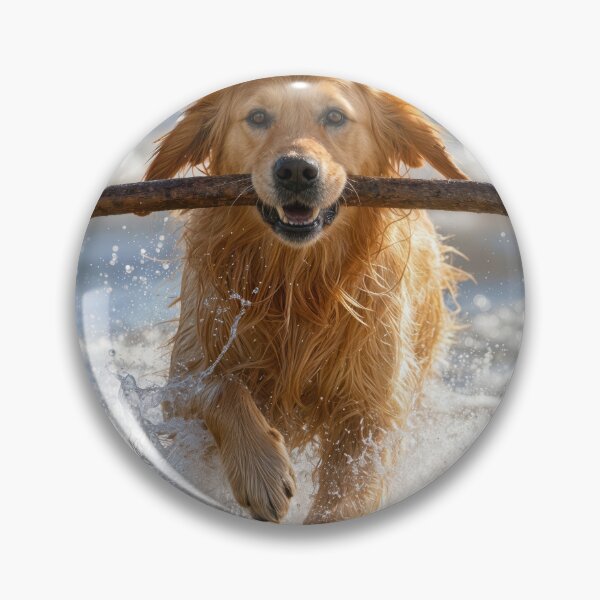 Item preview, Golden Retriever Running in Water with Stick designed and sold by Maria Dryfhout.
