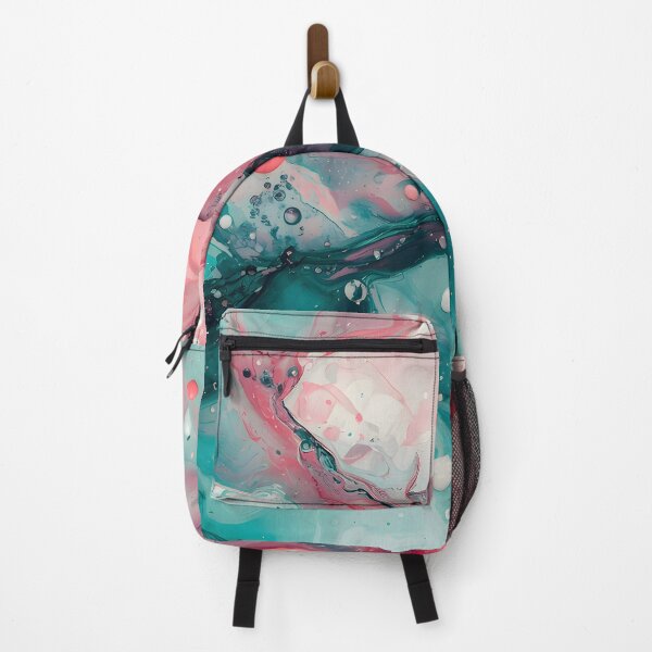 Item preview, Abstract Acrylic Pour Liquid Art - Emerald Turquoise and Pink Marble designed and sold by Paulocdias.