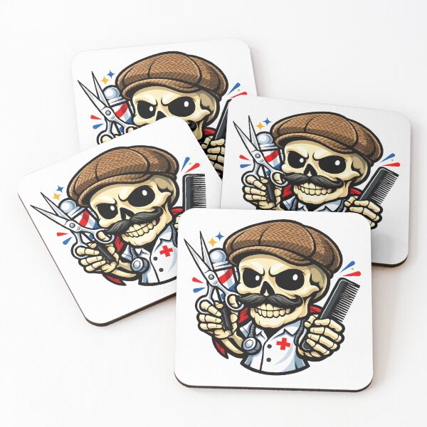 Item preview, Cool Cartoon Skull Barber Shop Sticker designed and sold by MIROUZ2000.