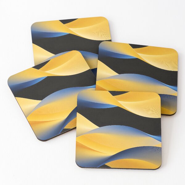 Item preview, Abstract Flowing Waves in Blue and Yellow - Minimalist Modern Art designed and sold by Paulocdias.