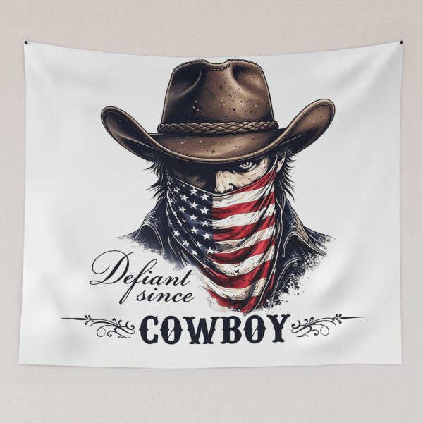 Item preview, Defiant Since Cowboy Patriotic 250th Anniversary American Heritage 1776-2026 designed and sold by Thread&Fable.