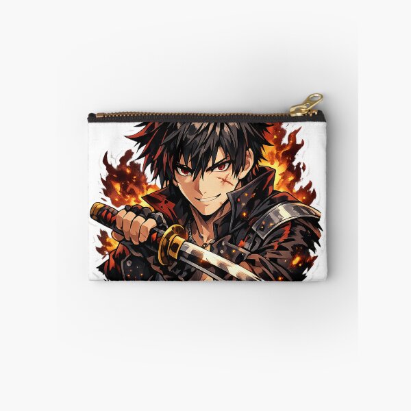 Item preview, Fiery Anime Warrior with Katana Sticker designed and sold by PixelMood Stickers.