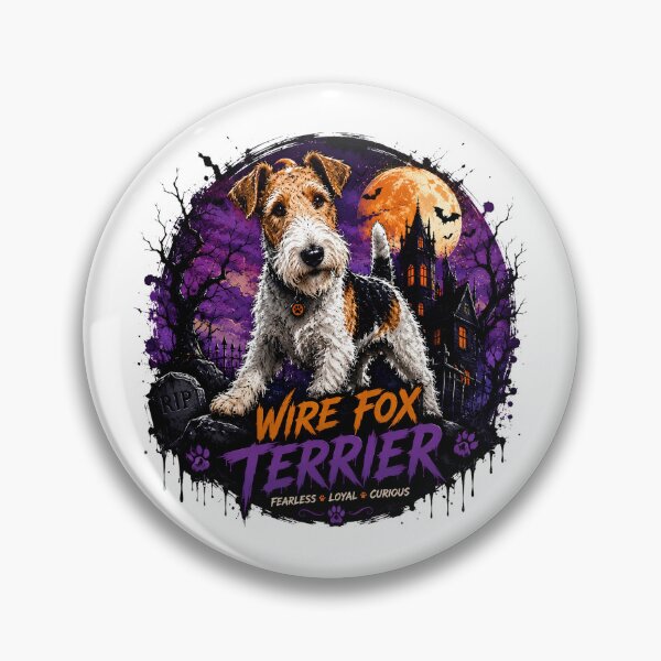 Item preview, Spooky Wire Fox Terrier Halloween | Fearless Loyal Curious Dog Lover. designed and sold by HorrorInkStudio.