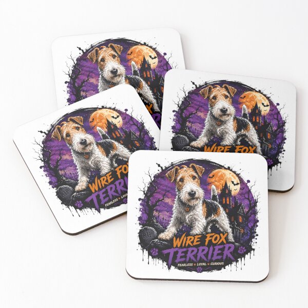 Item preview, Spooky Wire Fox Terrier Halloween | Fearless Loyal Curious Dog Lover. designed and sold by HorrorInkStudio.