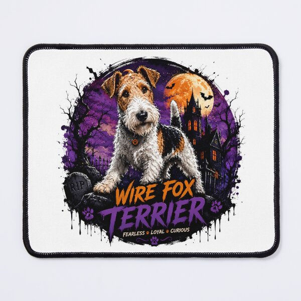 Item preview, Spooky Wire Fox Terrier Halloween | Fearless Loyal Curious Dog Lover. designed and sold by HorrorInkStudio.