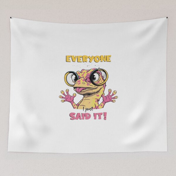Item preview, “Everyone Was Thinking It I Just Said It” Funny Gecko Sticker – Spotted Gecko With Glasses Cartoon Quote Sticker for Water Bottle Laptop designed and sold by Ulikedigital14.