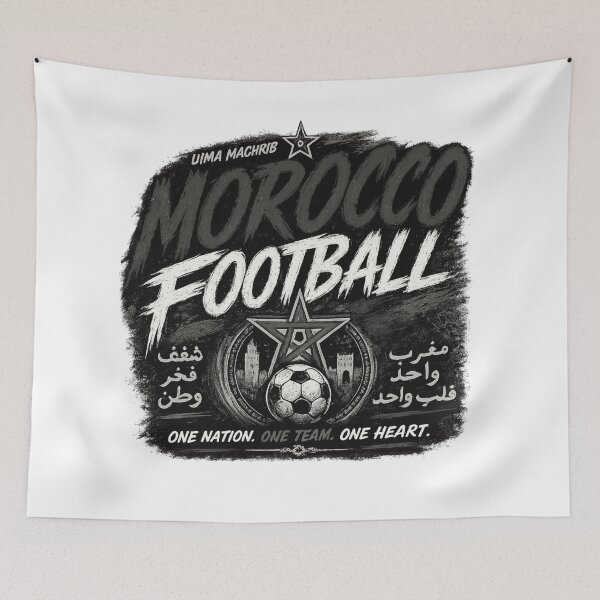 Item preview, Morocco Football Black White Typography Design | National Football Fan Graphic designed and sold by TKOprintdesigns.