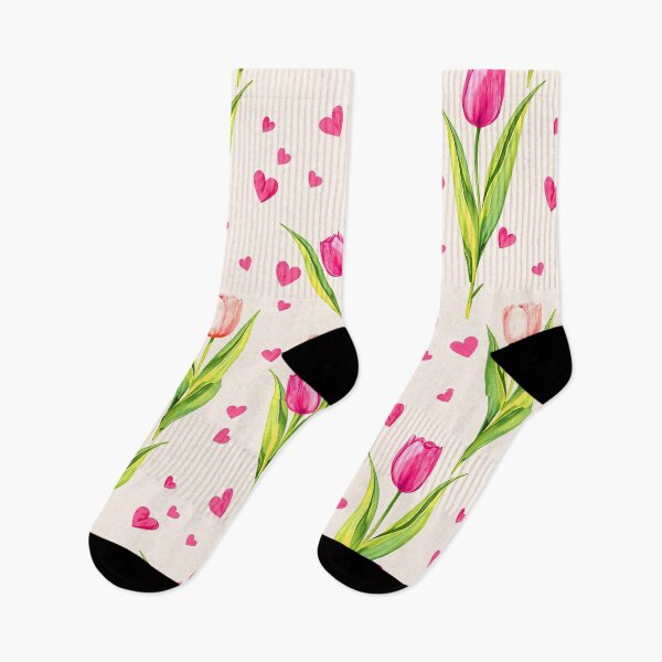 Item preview, Pink Tulip Love Pattern | Watercolor Floral Seamless Design designed and sold by ellecraftyowl.