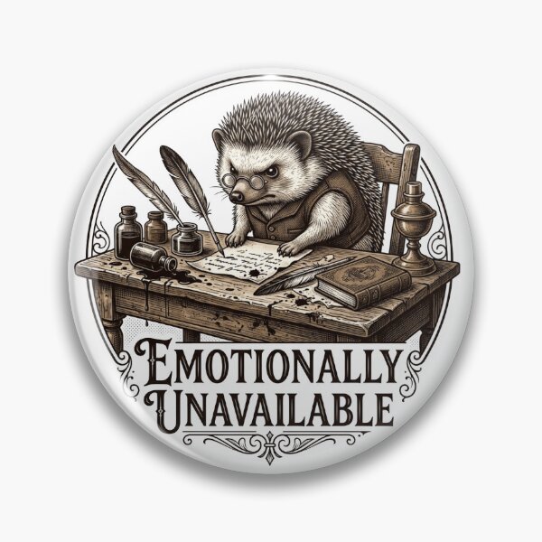 Item preview,  Emotionally Unavailable Hedgehog Victorian Scholar Dark Academia designed and sold by Retro Mood Co.