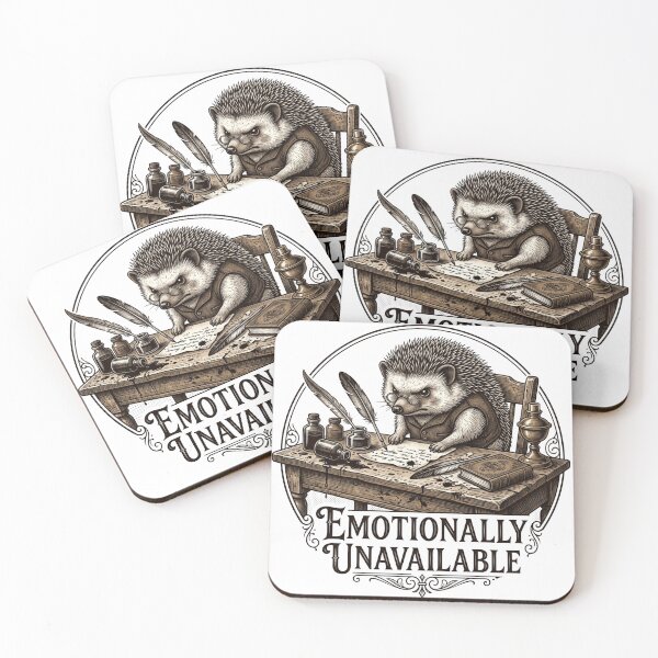 Item preview,  Emotionally Unavailable Hedgehog Victorian Scholar Dark Academia designed and sold by Retro Mood Co.