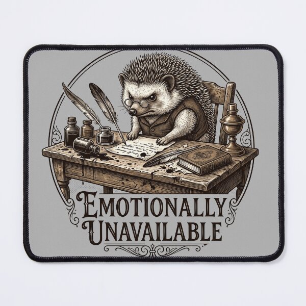 Item preview,  Emotionally Unavailable Hedgehog Victorian Scholar Dark Academia designed and sold by Retro Mood Co.