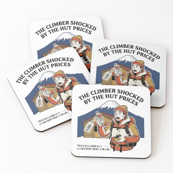 Item preview, The Climber Shocked by the Hut Prices - Funny Mt Fuji Tee designed and sold by nurusubetei.