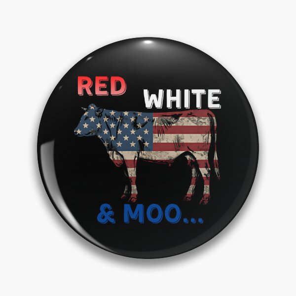 Item preview, Red White and Moo 4th of July American Flag Funny Cow designed and sold by ConcepTWM.