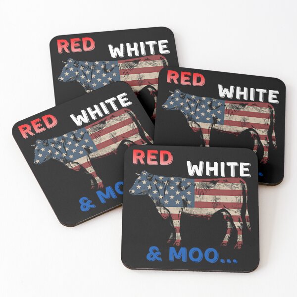 Item preview, Red White and Moo 4th of July American Flag Funny Cow designed and sold by ConcepTWM.