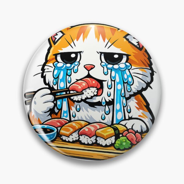 Item preview, Crying Sushi Cat– Sad but Emotionless Meme Cat | Kawaii Japanese Sushi Design designed and sold by kawaii animal store (in Japan).