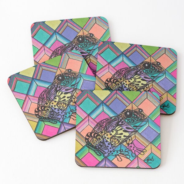 Item preview, Frog against a psychedelic background designed and sold by sylgraph37.