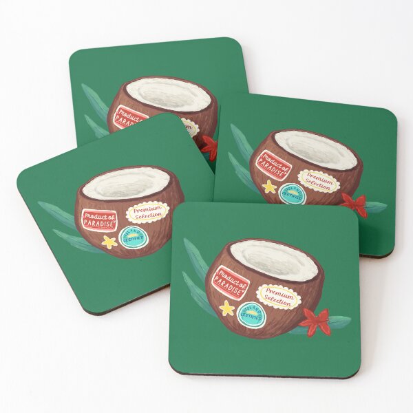 Item preview, Coconut Sticker Illustration, Product of Paradise, Tropical Summer Graphic designed and sold by art-injoy.