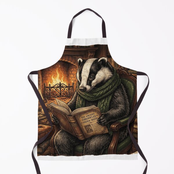 Item preview, Aggressively Reading Badger Cozy Dark Academia Study designed and sold by Retro Mood Co.