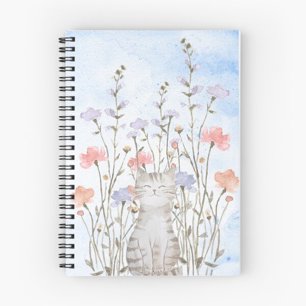 Item preview, Tabby cat and wildflowers designed and sold by art-by-DavinaS.