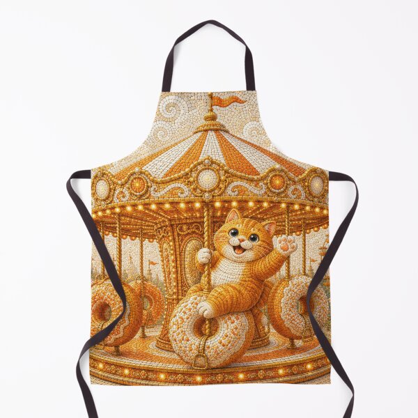 Item preview, Chonky Ginger Cat Riding the Donut Carousel Dreamscape designed and sold by Mindworx21.