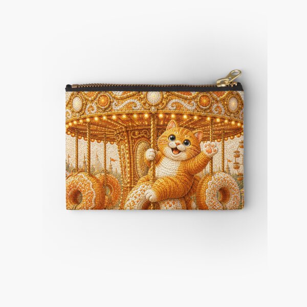 Item preview, Chonky Ginger Cat Riding the Donut Carousel Dreamscape designed and sold by Mindworx21.