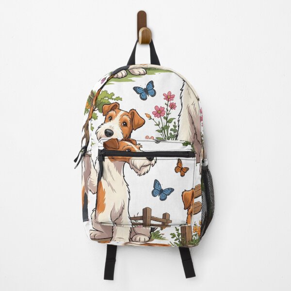 Item preview, Wire Fox Terrier Garden Adventure | Cute Dog Lover Illustration Art. designed and sold by HorrorInkStudio.