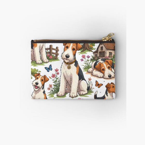 Item preview, Wire Fox Terrier Garden Adventure | Cute Dog Lover Illustration Art. designed and sold by HorrorInkStudio.