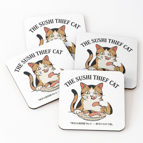 Item preview, The Sushi Thief Cat - Kawaii Funny Sushi Neko designed and sold by nurusubetei.