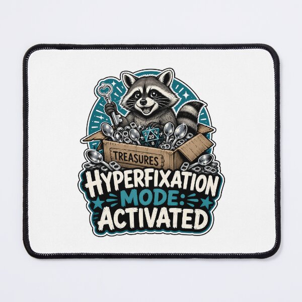 Item preview, Neurodivergent Hyperfixation Raccoon Mode Activated designed and sold by chattsuede.