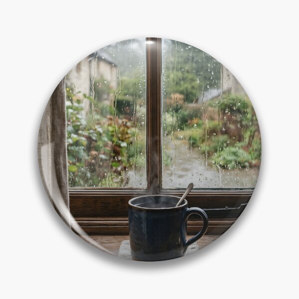 Item preview, Cozy Rainy Window View Steaming Mug designed and sold by novadawy.