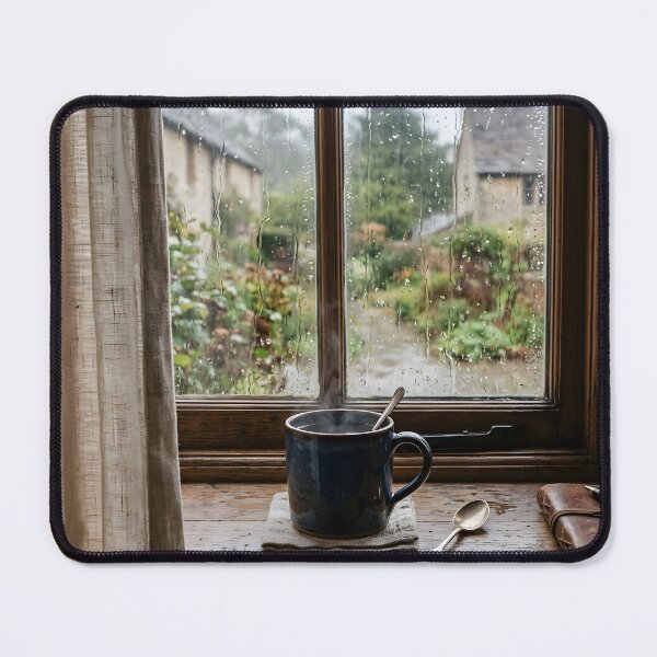 Item preview, Cozy Rainy Window View Steaming Mug designed and sold by novadawy.