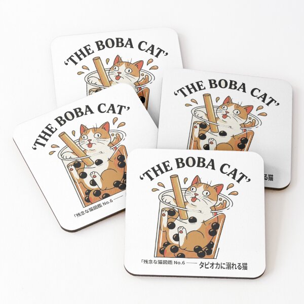 Item preview, The Boba Cat - Kawaii Bubble Tea Cat Tee designed and sold by nurusubetei.