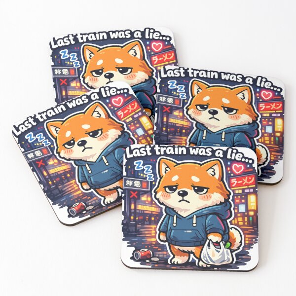 Item preview, Last Train Was a Lie – Midnight Shiba Inu in Tokyo designed and sold by kawaii animal store (in Japan).