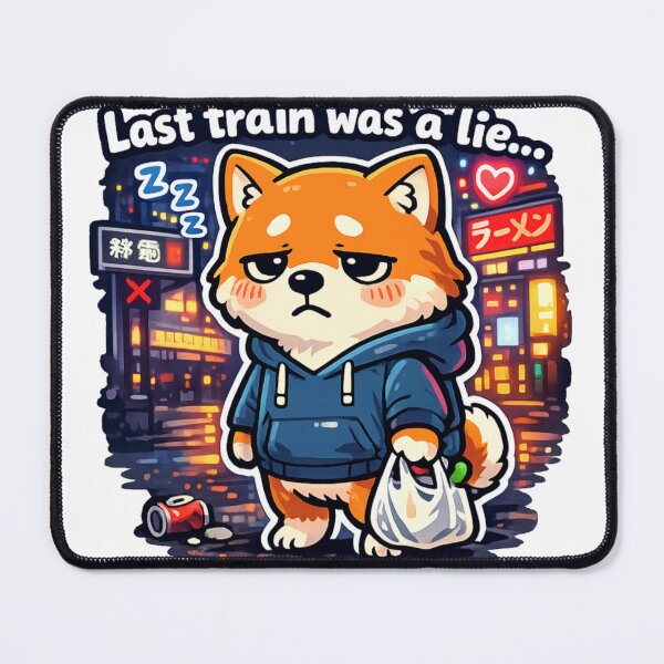 Item preview, Last Train Was a Lie – Midnight Shiba Inu in Tokyo designed and sold by kawaii animal store (in Japan).
