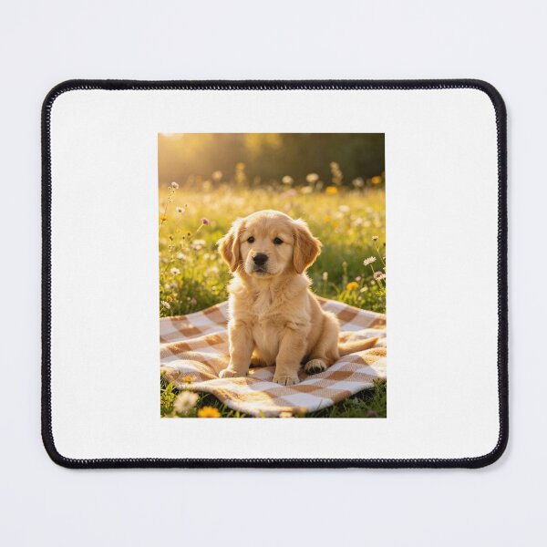 Item preview, A puppy being good sat on his blanket designed and sold by carlsmart1.