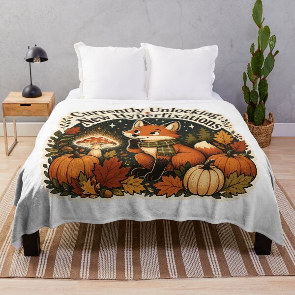Item preview, Currently Unlocking New Hyperfixations Fox: Cozy Cottagecore Autumn Magic designed and sold by chattsuede.
