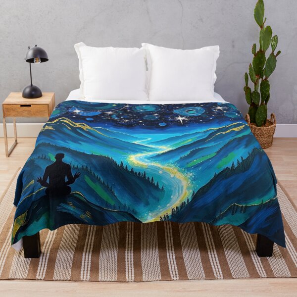Item preview, Starry Night Mountain Painting – Psychedelic Nature Art designed and sold by Tama-sirth.