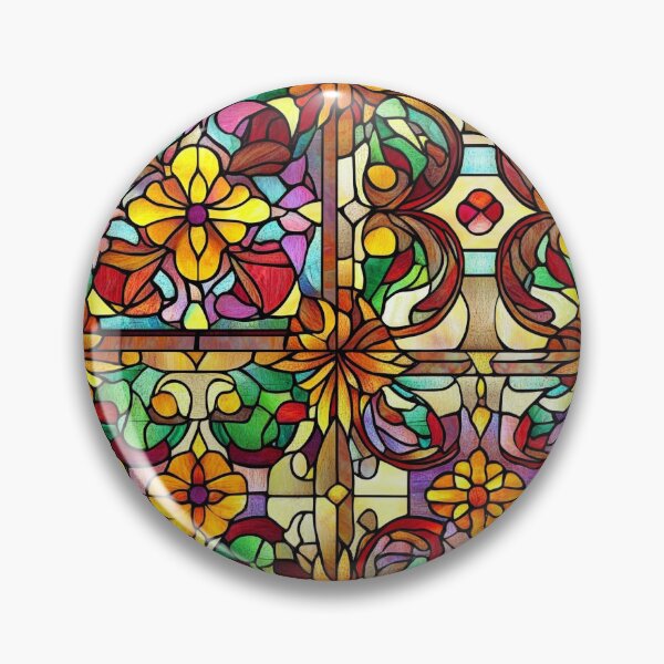 Item preview, Warm Amber Floral Tile Stained Glass Photo Texture designed and sold by DigitaICraft.