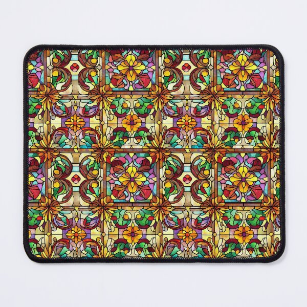 Item preview, Warm Amber Floral Tile Stained Glass Photo Texture designed and sold by DigitaICraft.