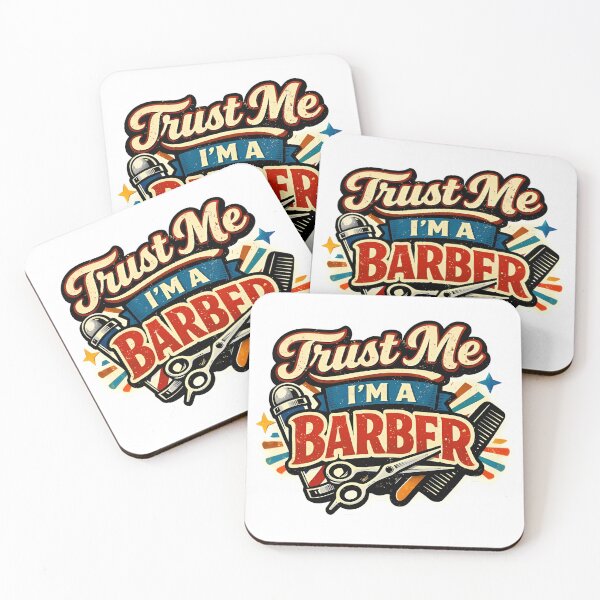 Item preview, Funny Barber Shop Vintage Typography Sticker⁠ designed and sold by MIROUZ2000.